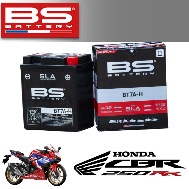 Bình ắc quy BS BT7A-H dành cho xe HONDA CBR 250RR