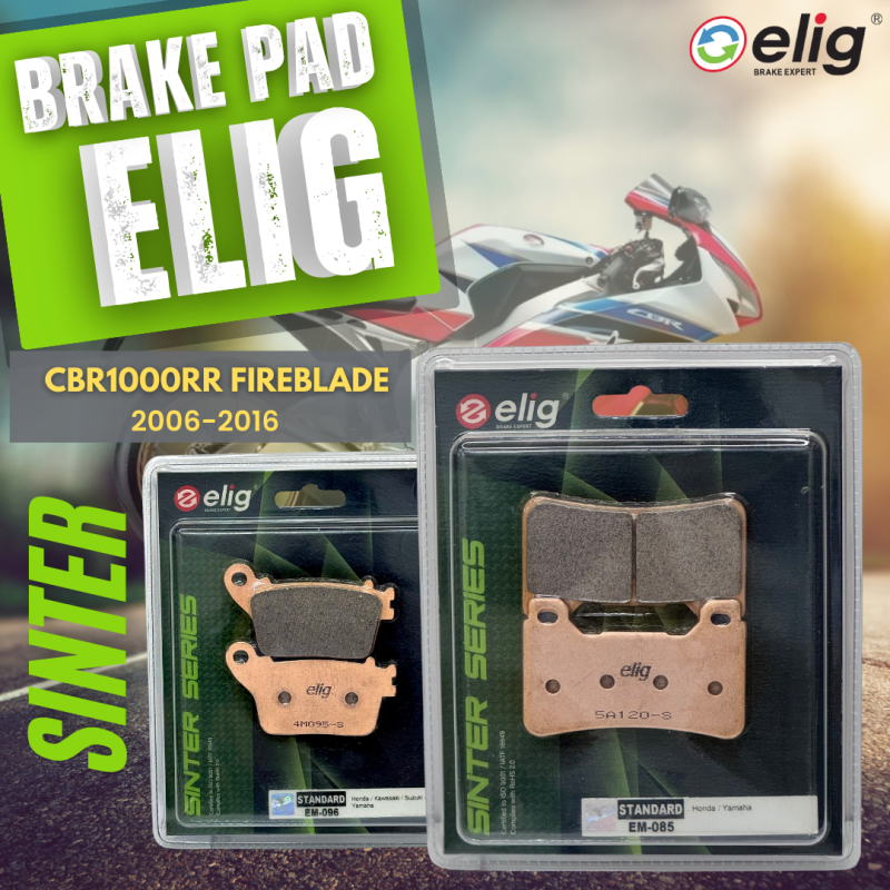 Bố thắng Elig Sinter HONDA CBR1000RR FIREBLADE 2006-2016 (Trước EM-085, Sau EM-096)