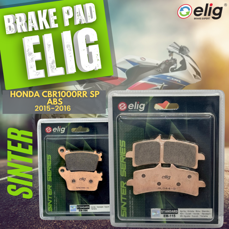 Bố thắng Elig Sinter HONDA CBR1000RR SP ABS 2015-2016 (Trước EM-115, Sau EM-096)