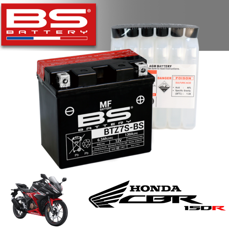 Bình ắc quy BTZ7S - BS dành cho xe HONDA CBR150R 