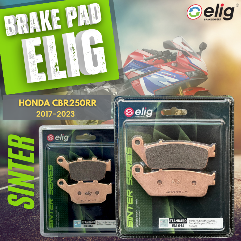 Bố thắng Elig Sinter HONDA CBR250RR 2017-2023 (Trước EM-014, Sau EM-066)