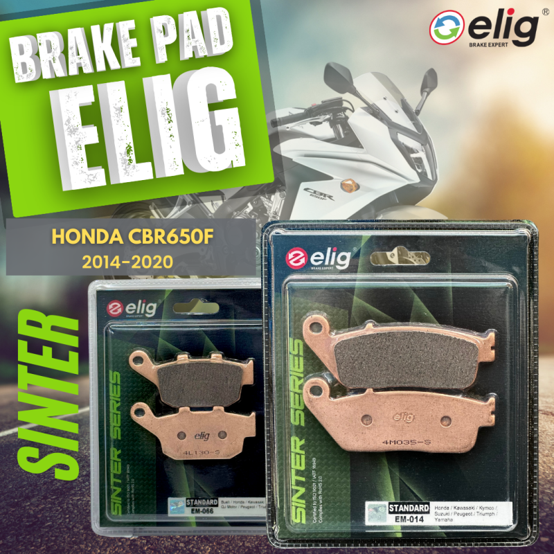 Bố thắng Elig Sinter HONDA CBR650F 2014-2020 (Trước EM-014, Sau EM-066)