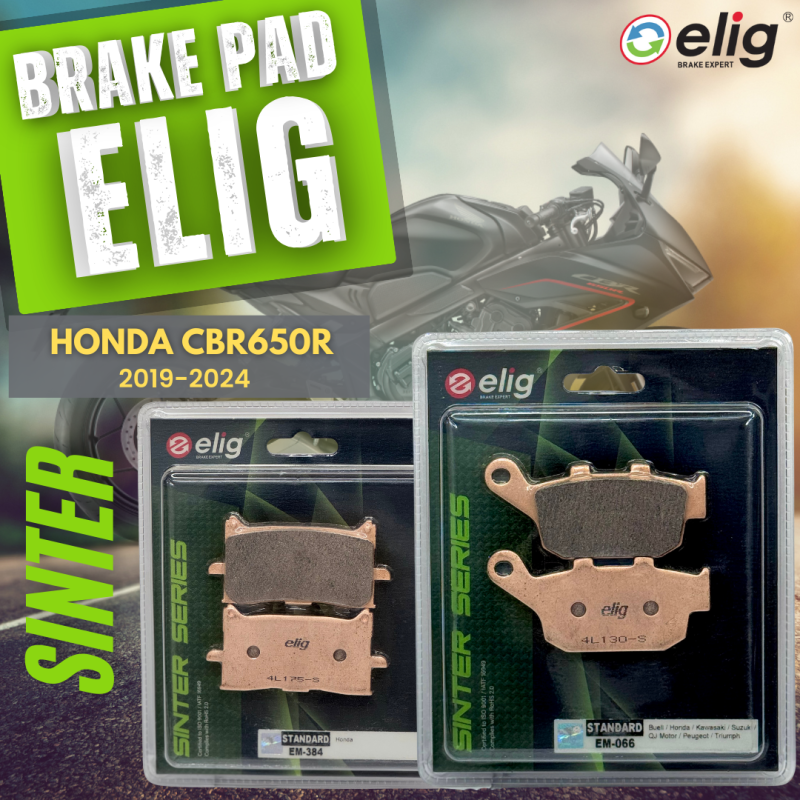 Bố thắng Elig Sinter HONDA CBR650R 2019-2024 (Trước EM-066, Sau EM-384)