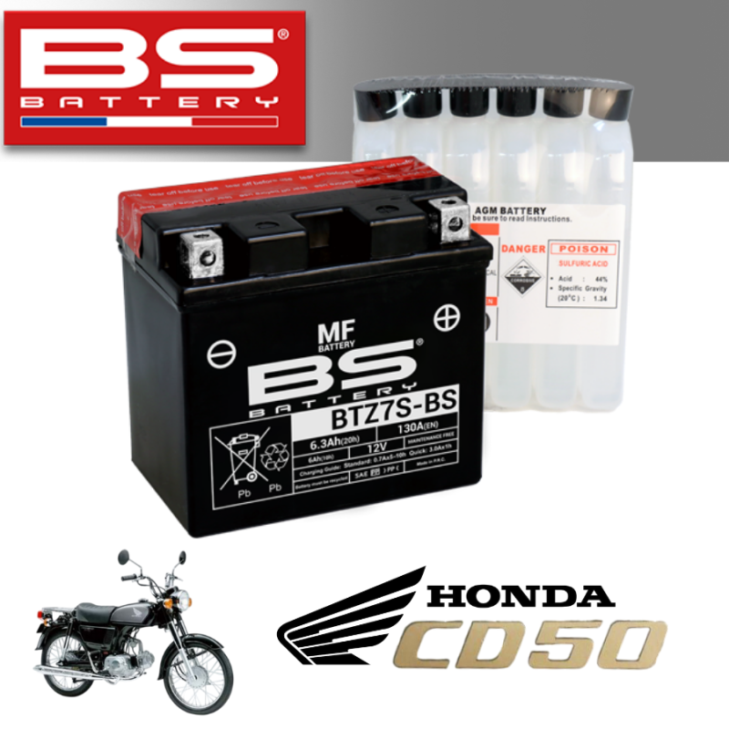 Bình ắc quy BTZ7S - BS dành cho xe HONDA CD50