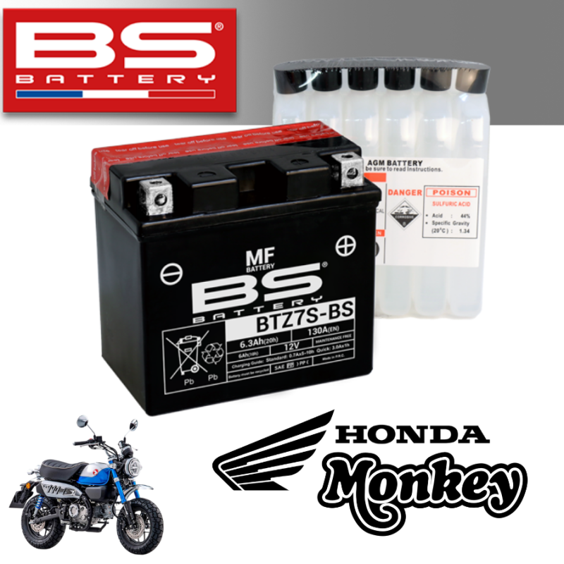 Bình ắc quy BTZ7S - BS dành cho xe HONDA MONKEY