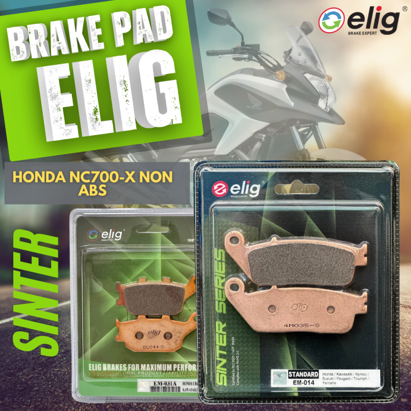 Bố thắng Elig Sinter HONDA NC700X NON ABS (Trước EM-014, Sau EM-066)