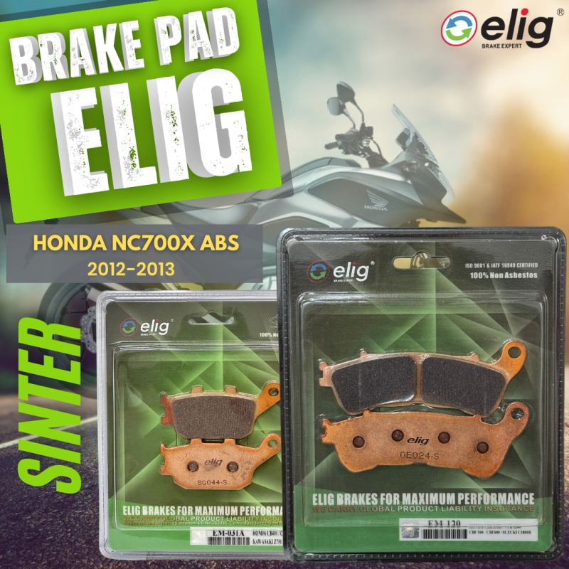Bố thắng Elig Sinter HONDA NC700X ABS 2012-2013 (Trước EM-120, Sau EM-031A)