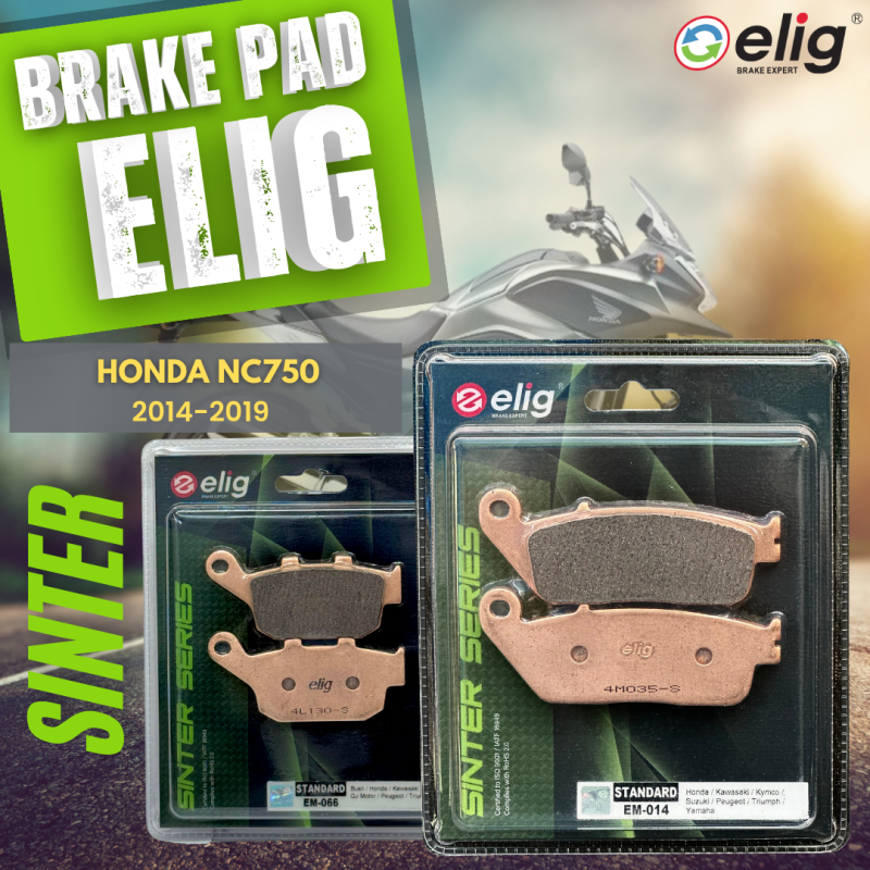 Bố thắng Elig Sinter HONDA NC750  (Trước EM-014, Sau EM-066)