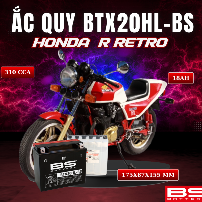 ẮC QUY BS BTX20HL-BS 310CCA HONDA R RETRO (175x87x155 mm)