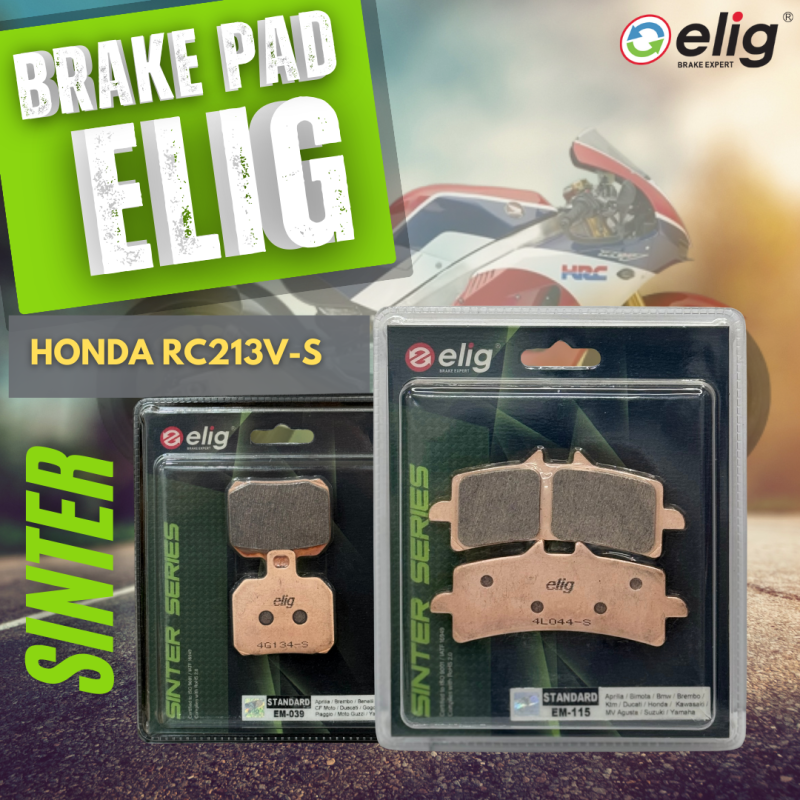 Bố thắng Elig Sinter HONDA RC213V-S (Trước EM-115, Sau EM-039)