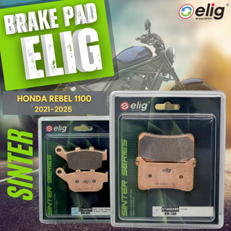 Bố thắng Elig Sinter HONDA REBEL 1100 (Trước EM-388, Sau EM-066)