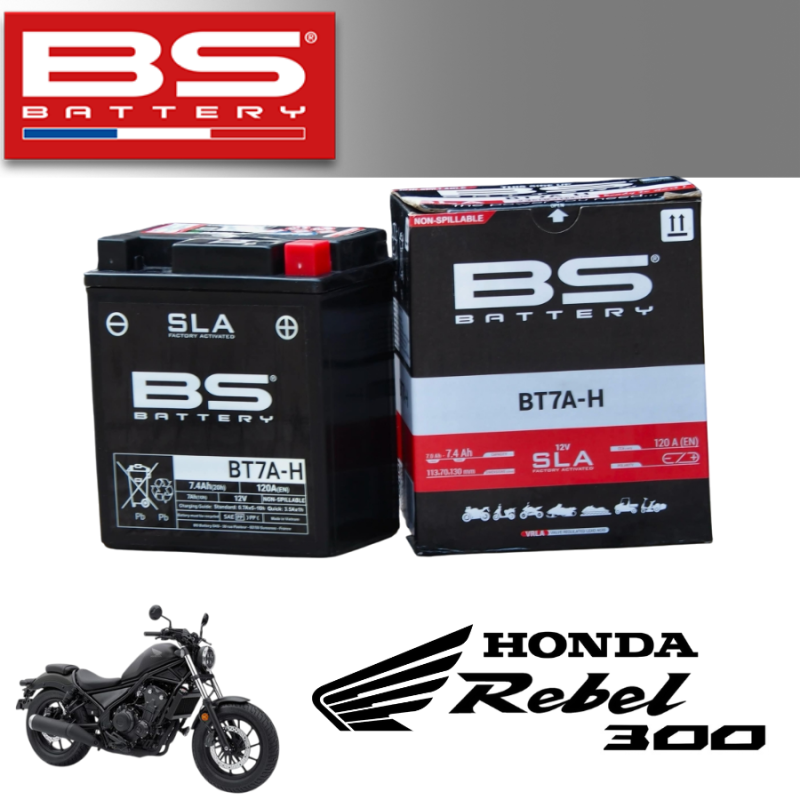 Bình ắc quy BS BT7A-H dành cho xe HONDA REBEL300