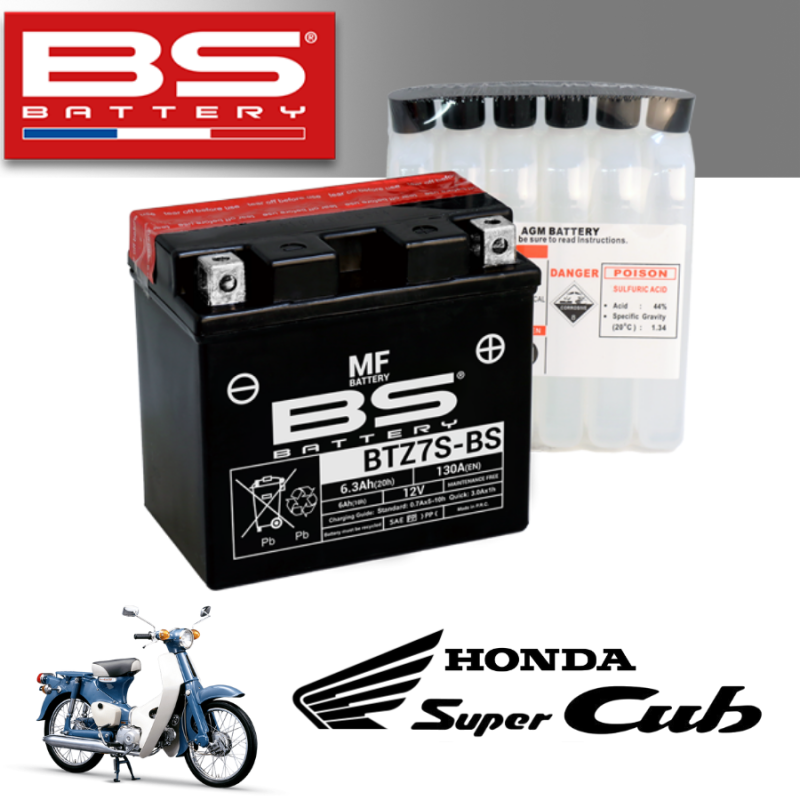 Bình ắc quy BTZ7S - BS dành cho xe HONDA SUPER CUB