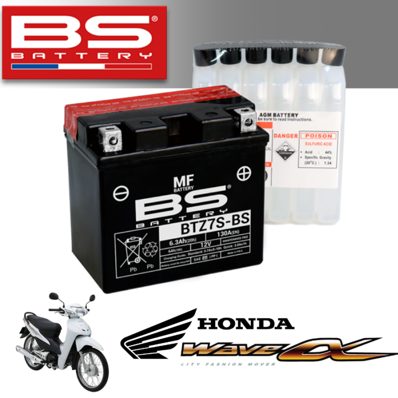 Bình ắc quy BTZ7S - BS dành cho xe HONDA WAVEA 