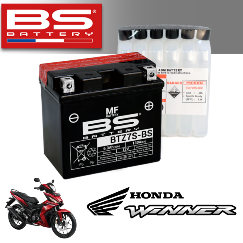Bình ắc quy BTZ7S - BS dành cho xe HONDA WINNER