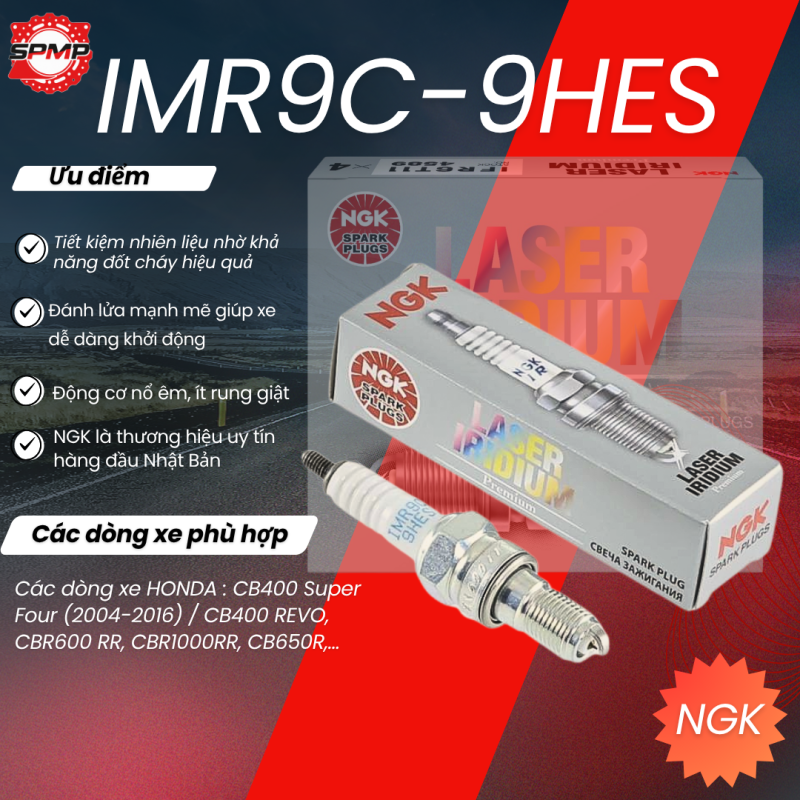 Bugi NGK Laser Iridium IMR9C-9HES cho xe PKL HONDA CB400/600/1000...