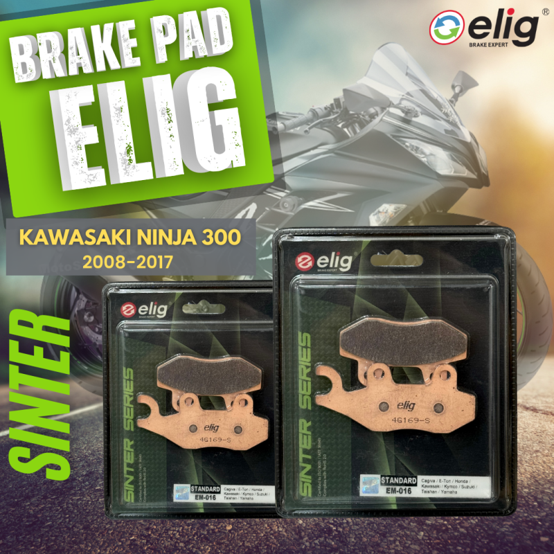 Bố thắng Elig Sinter KAWASAKI NINJA 300 2008-2017 (Trước EM-016, Sau EM-016)