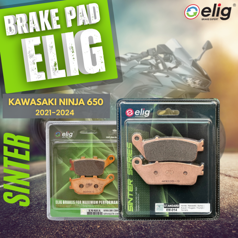 Bố thắng Elig Sinter KAWASAKI NINJA 650/Z650 2021-2024 (Trước EM-014, Sau EM-031A)