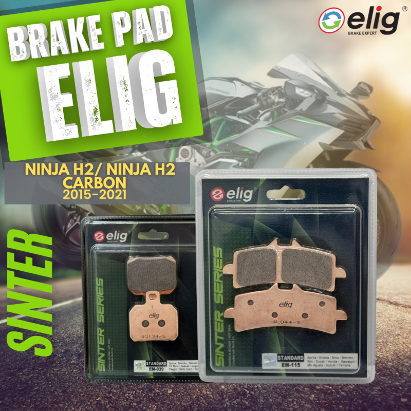 Bố thắng Elig Sinter KAWASAKI H2 2015-2021 (Trước EM-115, Sau EM-039)
