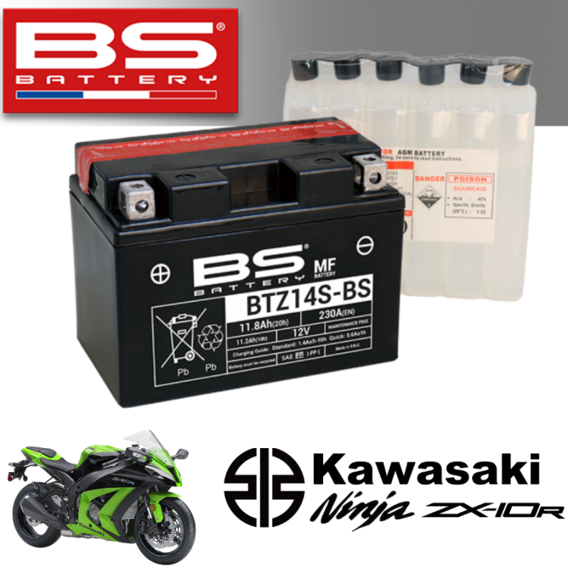Bình ắc quy BTZ14S - BS dành cho xe KAWASAKI NINJA ZX-10R 1 (2)