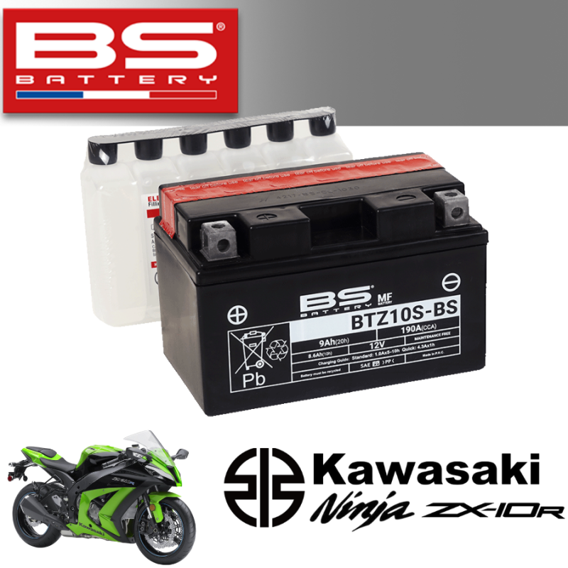 Bình ắc quy  BTZ10S-BS dành cho xe KAWASAKI NINJA ZX-10R 