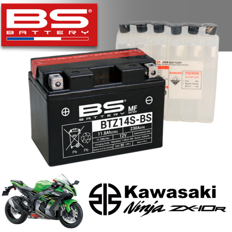 Bình ắc quy BTZ14S - BS dành cho xe KAWASAKI NINJA ZX-10R 2 (2)
