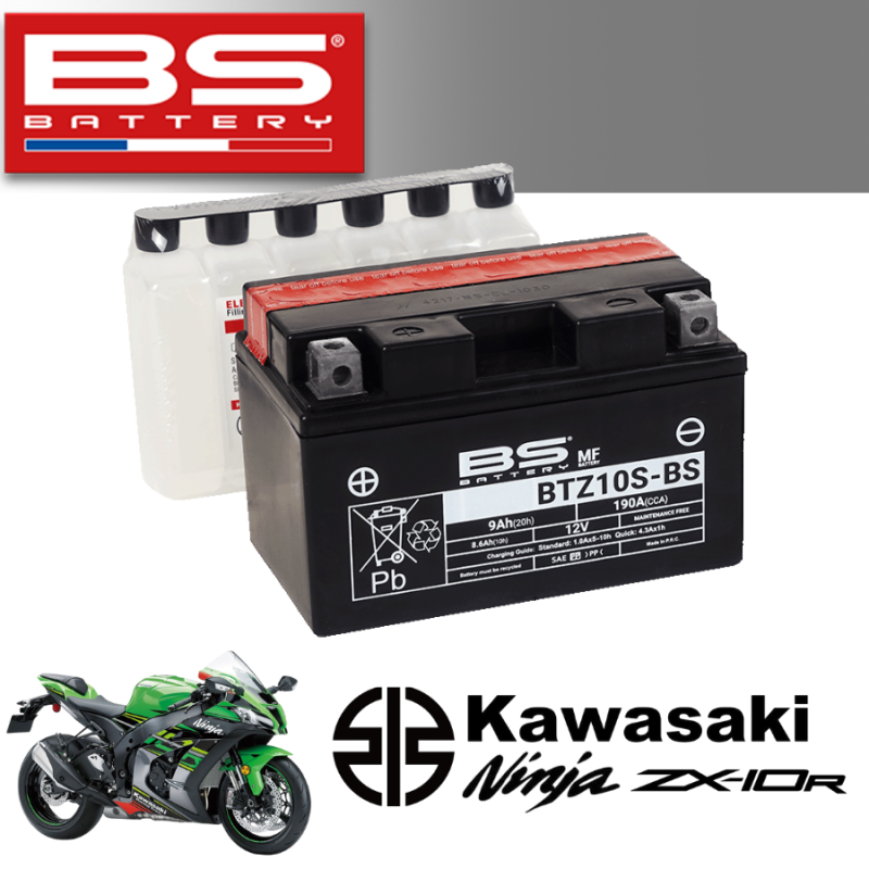 Bình ắc quy  BTZ10S-BS dành cho  KAWASAKI NINJA ZX-10R 