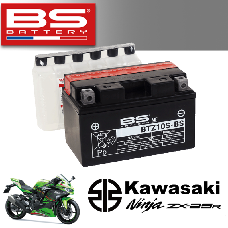 Bình ắc quy  BTZ10S-BS dành cho xe KAWASAKI NINJA ZX-25R 