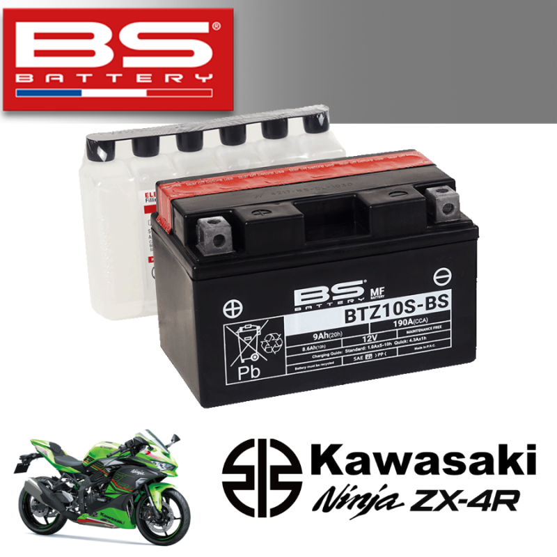 Bình ắc quy  BTZ10S-BS dành cho xe KAWASAKI NINJA ZX-4R 