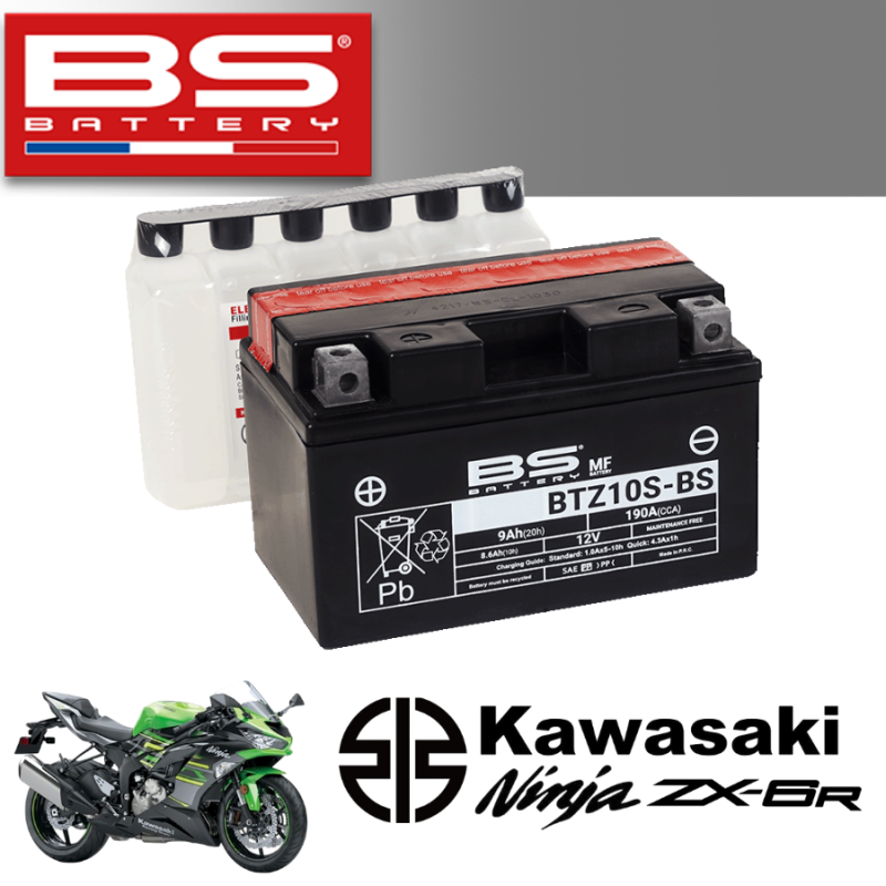 Bình ắc quy  BTZ10S-BS dành cho xe KAWASAKI NINJA ZX-6R