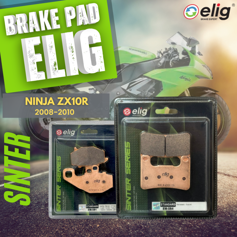 Bố thắng Elig Sinter KAWASAKI ZX10R 2008-2010 (Trước EM-084, Sau EM-081)
