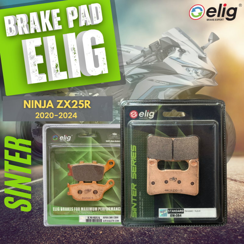 Bố thắng Elig Sinter KAWASAKI ZX25R 2020-2024 (Trước EM-084, Sau EM-031A)