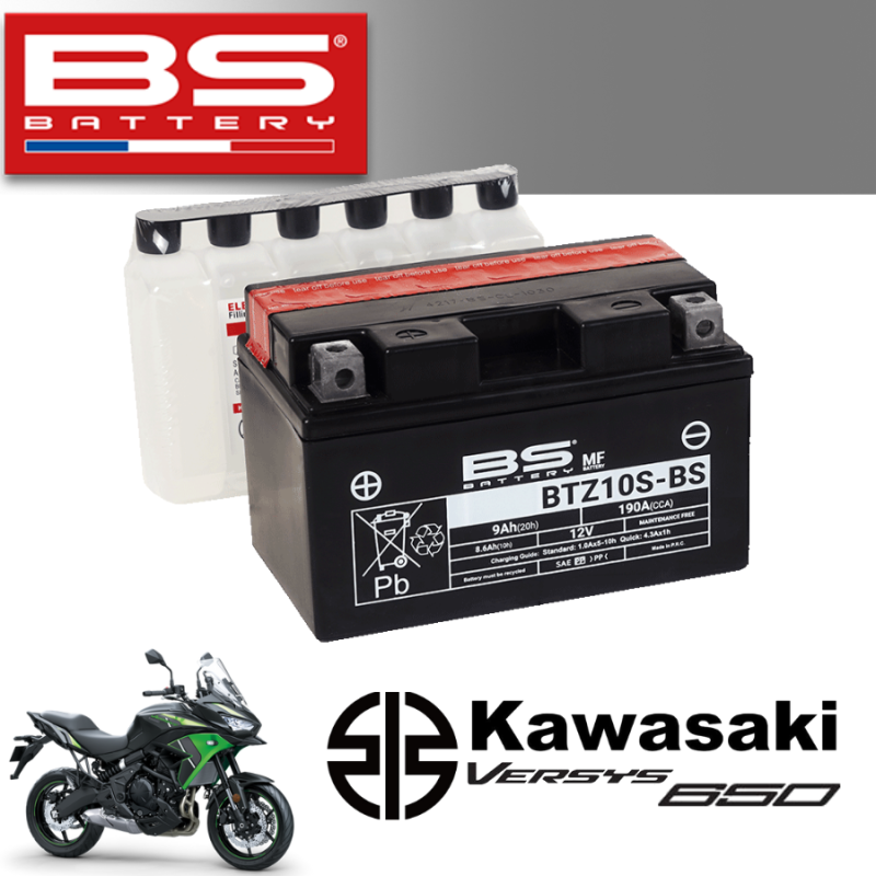 Bình ắc quy  BTZ10S-BS dành cho xe KAWASAKI VERSYS 650 