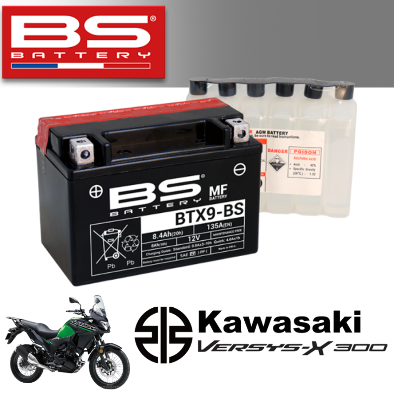 Bình ắc quy BTX9 - BS dành cho xe KAWASAKI VERSYS-X 300