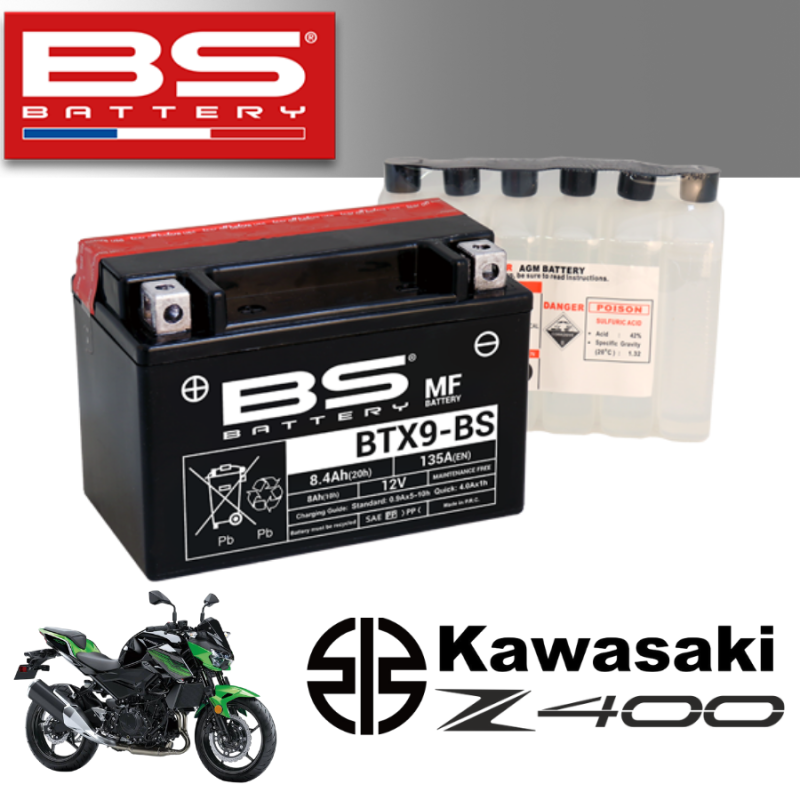 Bình ắc quy BTX9 - BS dành cho xe KAWASAKI Z400