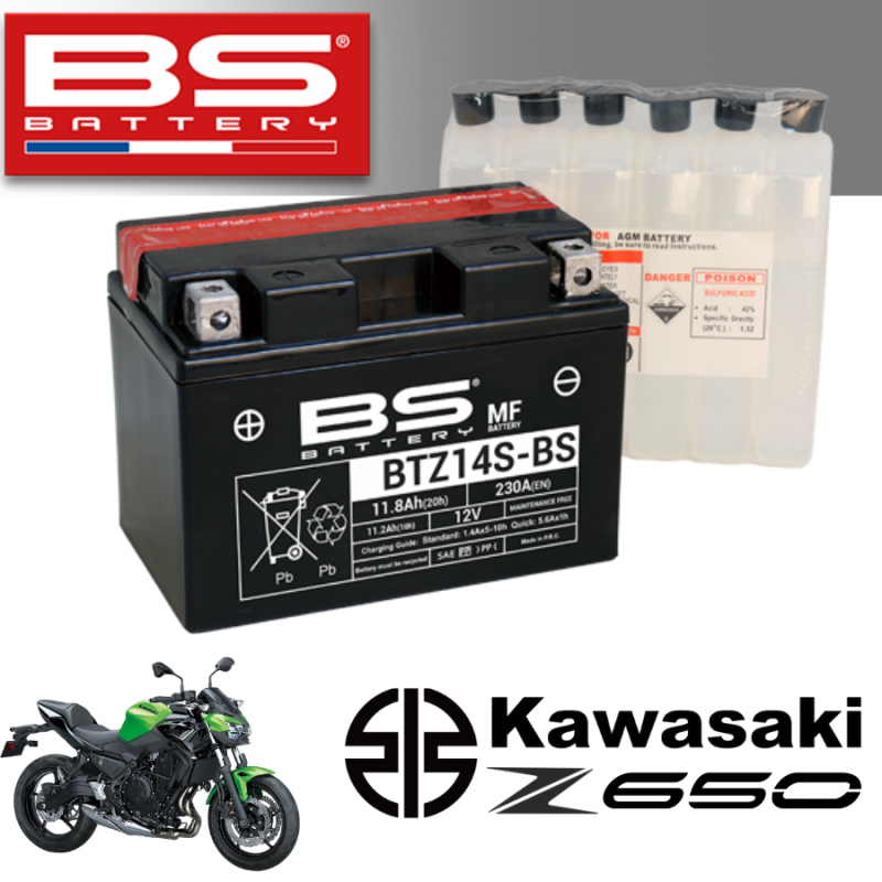 Bình ắc quy BTZ14S - BS dành cho  KAWASAKI Z650 