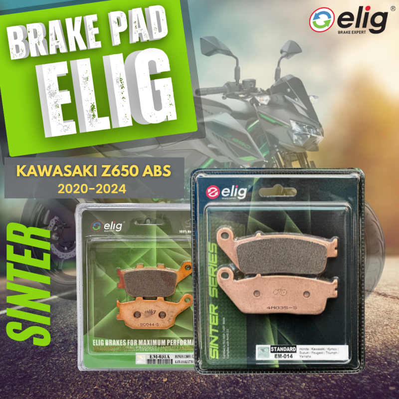 Bố thắng Elig Sinter KAWASAKI Z650 2020-2024 (Trước EM-014, Sau EM-031A)