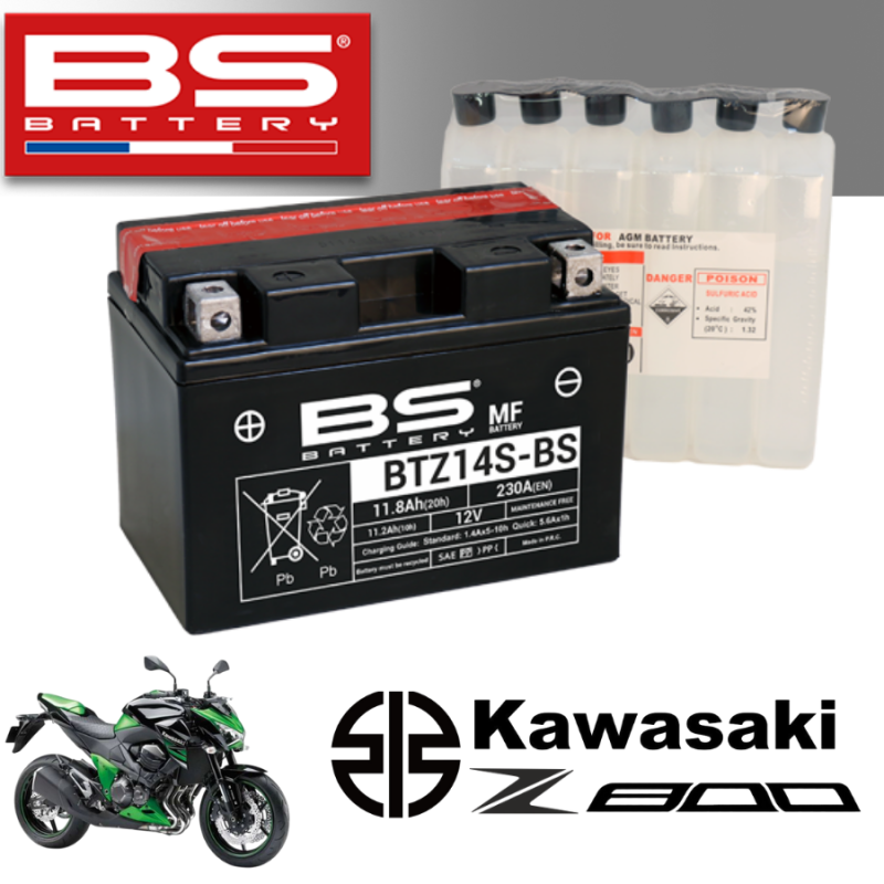 Bình ắc quy BTZ14S - BS dành cho xe KAWASAKI Z800 