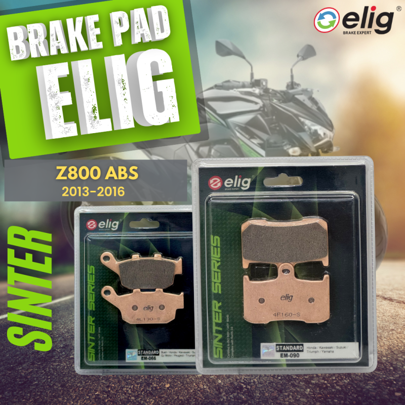 Bố thắng Elig Sinter KAWASAKI Z800 ABS 2013-2016 (Trước EM-090, Sau EM-066)
