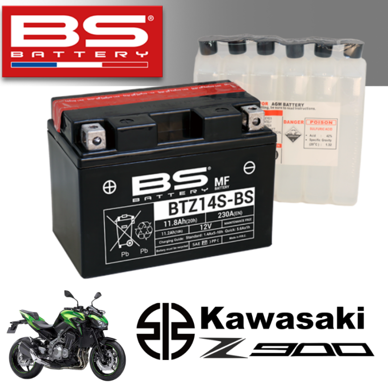 Bình ắc quy BTZ14S - BS dành cho xe KAWASAKI Z900 