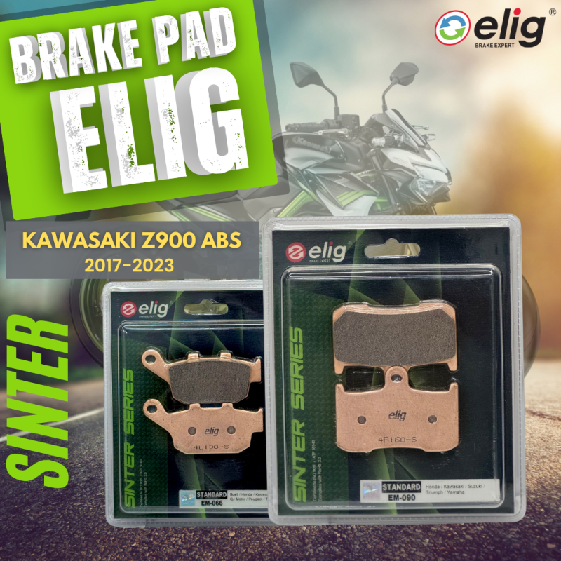 Bố thắng Elig Sinter KAWASAKI Z900 ABS 2017-2023 (Trước EM-090, Sau EM-066)