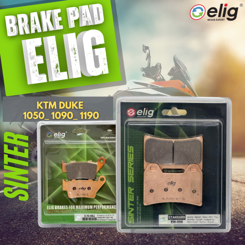 Bố thắng Elig Sinter dành cho xe KTM DUKE 1050_ 1090_ 1190 (Trước EM-006, Sau EM-082)