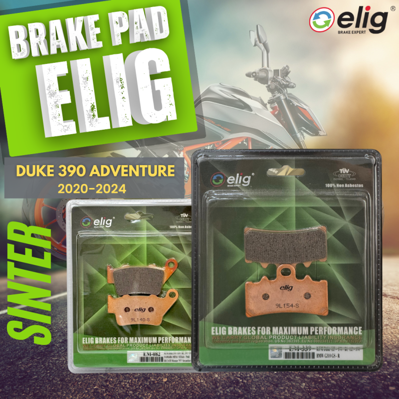 Bố thắng Elig Sinter KTM ADV 390 (Trước EM-339, Sau EM-082)