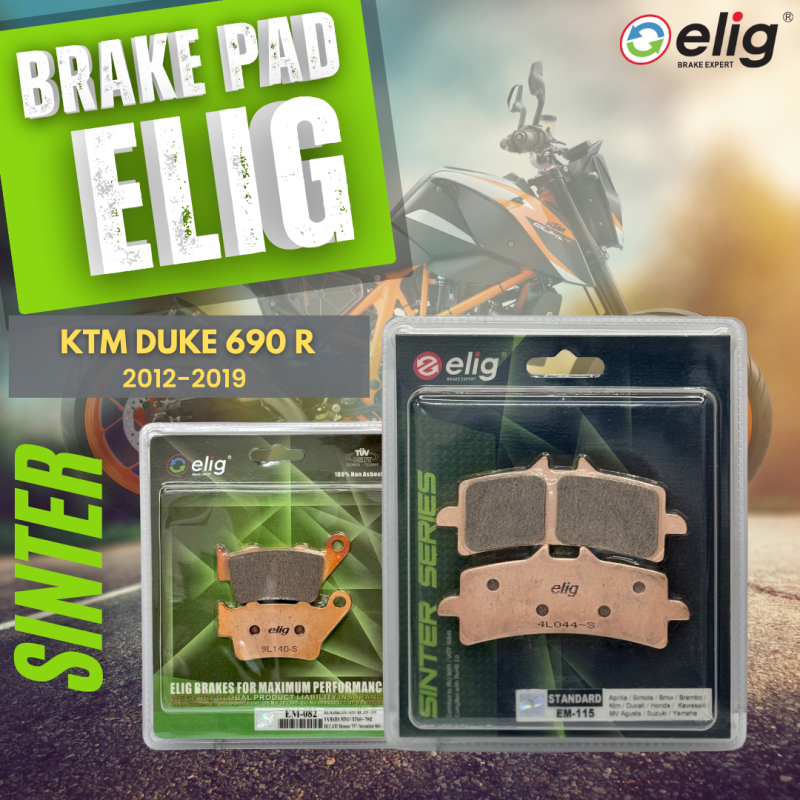 Bố thắng Elig Sinter KTM 690 DUKE R 2012-2019  (Trước EM-115, Sau EM-082 )