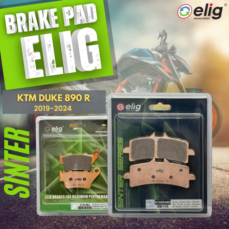 Bố thắng Elig Sinter KTM DUKE 890 R 2019-2024 (Trước EM-115, Sau EM-082)