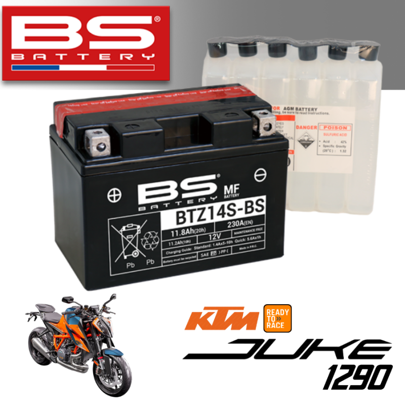 Bình ắc quy BTZ14S - BS dành cho xe KTM JUKE 1290 