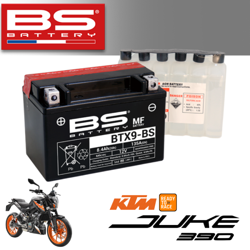 Bình ắc quy BTX9 - BS dành cho KTM JUKE 390