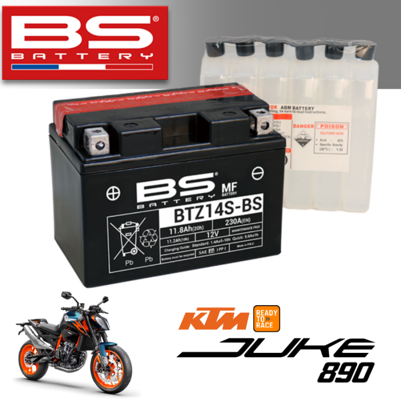 Bình ắc quy BTZ14S - BS dành cho xe KTM JUKE 890 