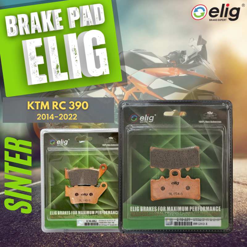 Bố thắng Elig Sinter KTM RC 390 2014-2022 (Trước  EM-339, Sau EM-082 )