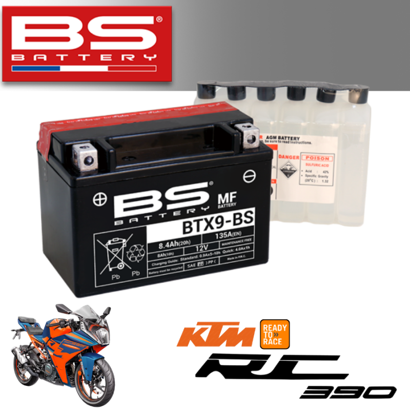 Bình ắc quy BTX9 - BS dành cho xe KTM RC 390 
